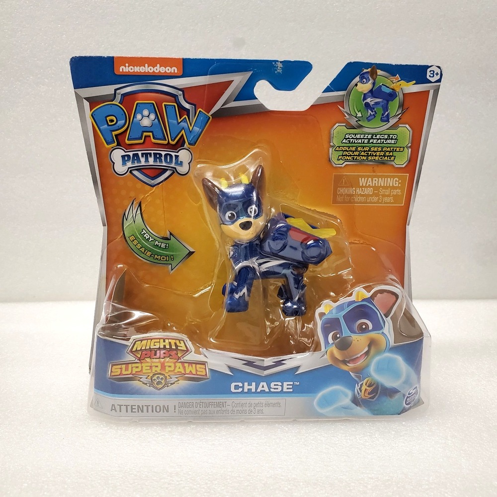 Nickelodeon Paw Patrol Mighty Pups Super Paws Chase Figure NIB